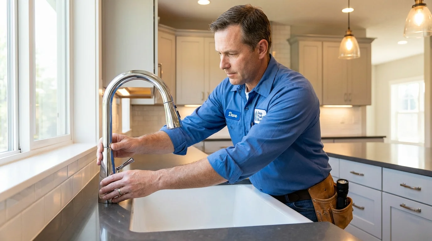 Kitchen faucet installation by Johns Plumbing LLC in Red Hill