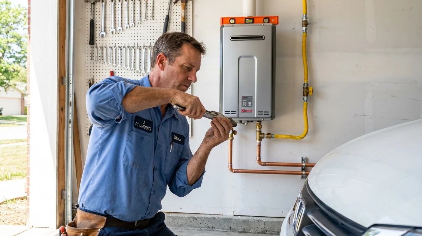 Tankless water heater installation by a Johns Plumbing LLC plumber in Red Hill